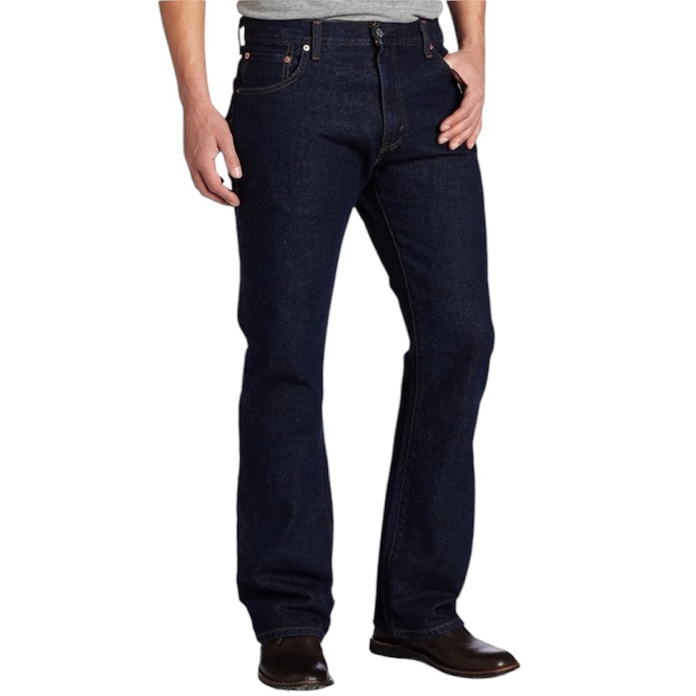 Levi's 517 Men's Blue Dark Wash Cotton Bootcut Jeans Size 38‎ NEW